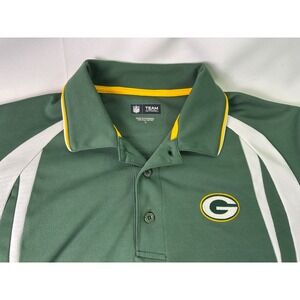 Green Bay Packers NFL Team Apparel Men's Large Green Polo Shirt Football‎